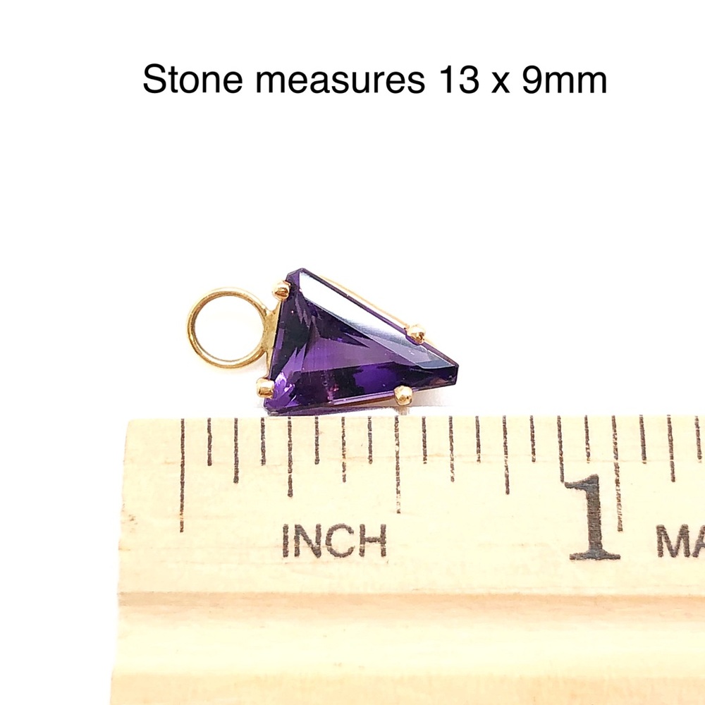 Triangular Amethyst 14k Earring Charms Custom Made - image 7